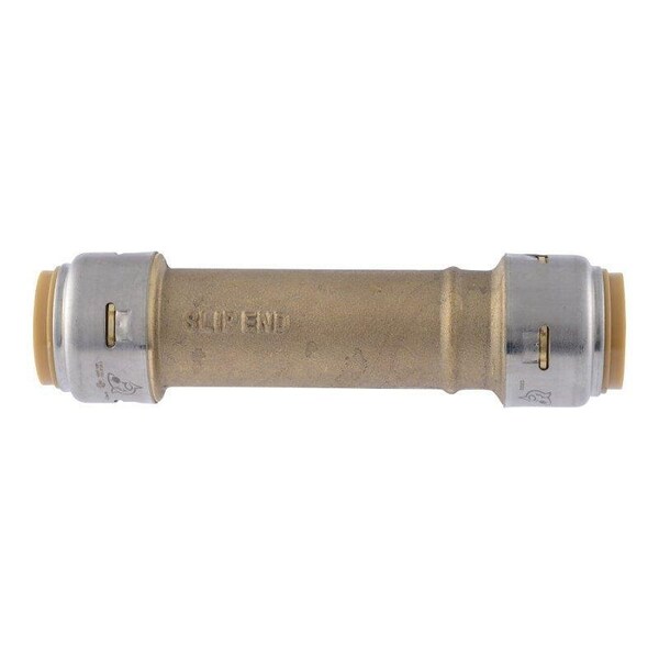 Sharkbite Max Pipe Coupling, 3/4 in PTC, Brass, 250 psi Pressure